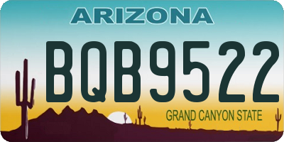 AZ license plate BQB9522