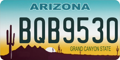 AZ license plate BQB9530