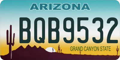AZ license plate BQB9532