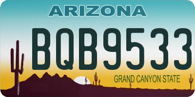 AZ license plate BQB9533