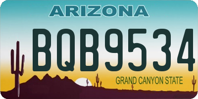 AZ license plate BQB9534