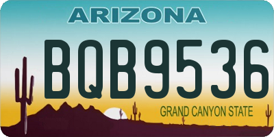 AZ license plate BQB9536