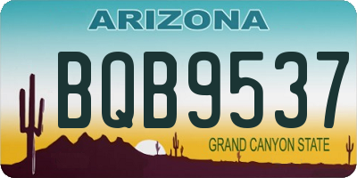AZ license plate BQB9537