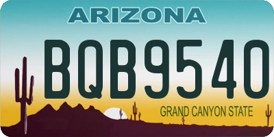 AZ license plate BQB9540