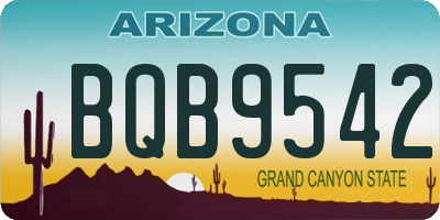 AZ license plate BQB9542
