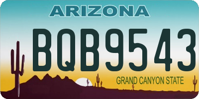 AZ license plate BQB9543