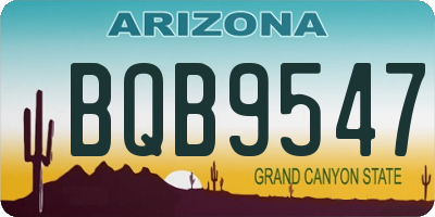 AZ license plate BQB9547