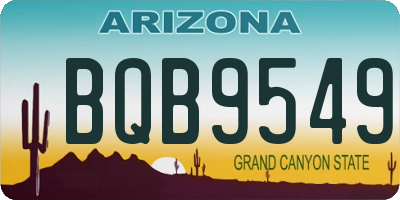 AZ license plate BQB9549