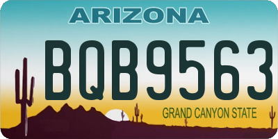 AZ license plate BQB9563