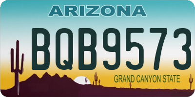 AZ license plate BQB9573