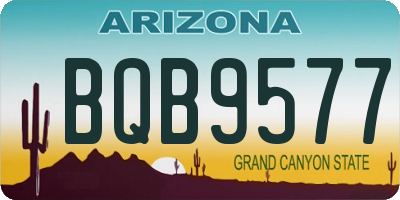 AZ license plate BQB9577