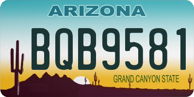 AZ license plate BQB9581