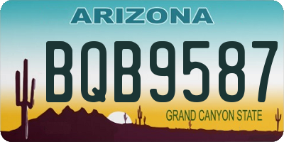 AZ license plate BQB9587