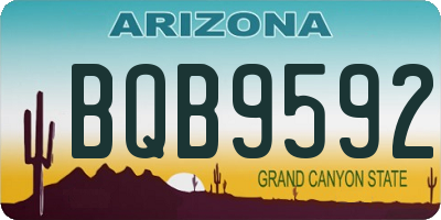 AZ license plate BQB9592
