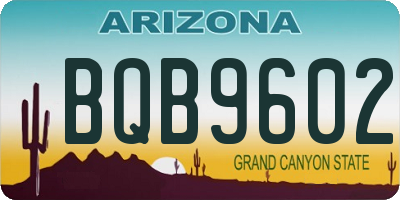 AZ license plate BQB9602