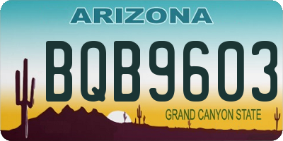 AZ license plate BQB9603