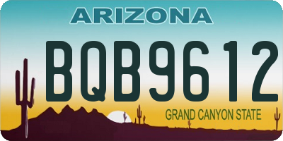 AZ license plate BQB9612
