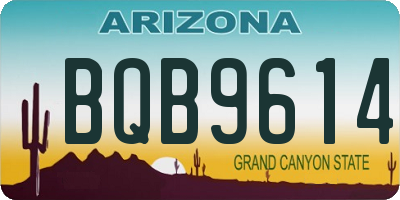 AZ license plate BQB9614