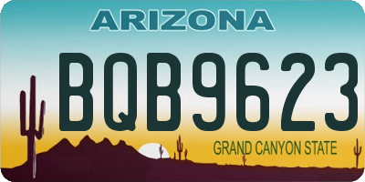 AZ license plate BQB9623