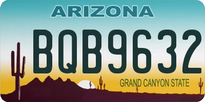 AZ license plate BQB9632