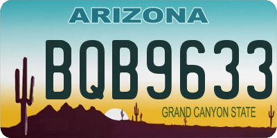 AZ license plate BQB9633
