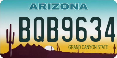 AZ license plate BQB9634