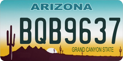 AZ license plate BQB9637