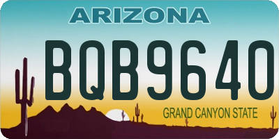AZ license plate BQB9640
