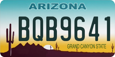 AZ license plate BQB9641