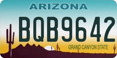 AZ license plate BQB9642
