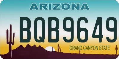 AZ license plate BQB9649