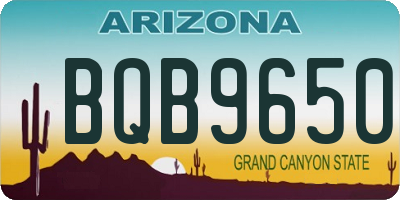 AZ license plate BQB9650