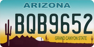 AZ license plate BQB9652