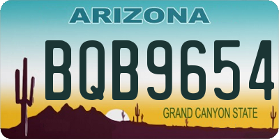 AZ license plate BQB9654