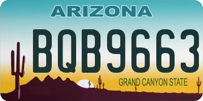 AZ license plate BQB9663