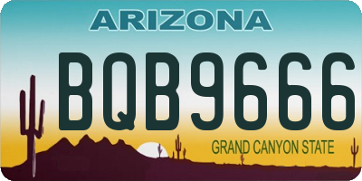 AZ license plate BQB9666