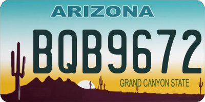 AZ license plate BQB9672