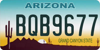 AZ license plate BQB9677