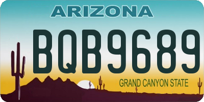 AZ license plate BQB9689