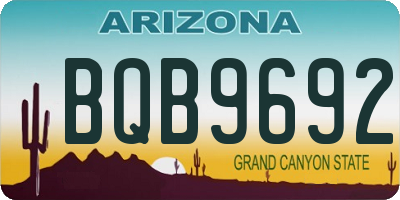 AZ license plate BQB9692