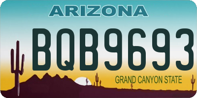 AZ license plate BQB9693