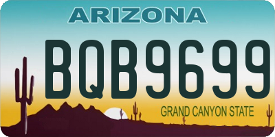 AZ license plate BQB9699
