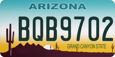 AZ license plate BQB9702
