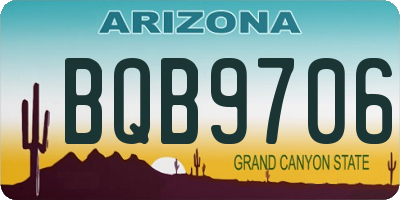 AZ license plate BQB9706