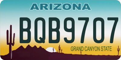 AZ license plate BQB9707