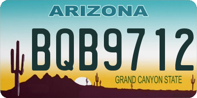 AZ license plate BQB9712
