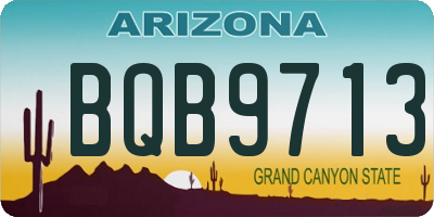 AZ license plate BQB9713