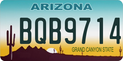 AZ license plate BQB9714