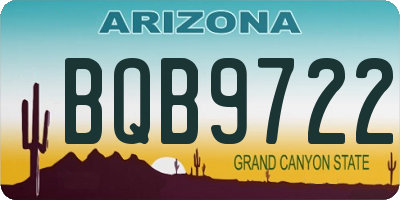 AZ license plate BQB9722