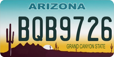 AZ license plate BQB9726